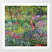 The Iris Garden At Giverny Art Print By
