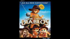 Perceive Young lady marking Puss in Boots: The Three Diablos 2012 movie posters for sale