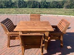 wooden garden furniture table 4 chairs