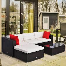 outsunny 5pc wicker sofa set outdoor