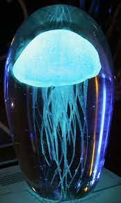 bioluminescent jellyfish paperweights