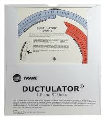 Ductulator Duct Sizing Calculator Slide Chart Graph