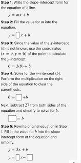 Slope Intercept Form For The Equation