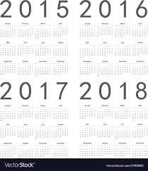 Set Of Square European 2015 2018 Year Calendars