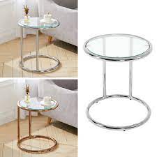 Coffee Table Clear Glass Top Sofa Side
