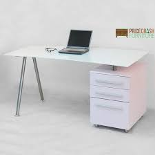 White Glass Computer Desk