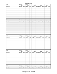 Printable Exercise Log Free Printable Workout Logs