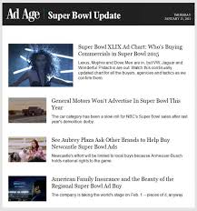 Super Bowl Xlix Ad Chart Who Bought Commercials In Super