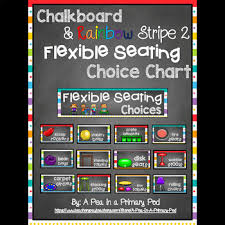 Flexible Seating Chart Chalkboard And Rainbow Stripe 2 Theme