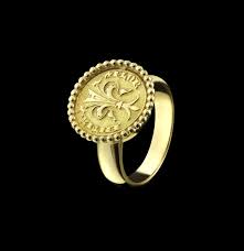 gold florin ring perles 15mm