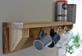 Rustic Kitchen Wall Shelf With Hooks