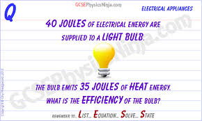 Efficiency Of A Light Bulb Calculation