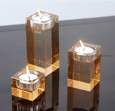 Rectangle Crystal Glass Candleholder