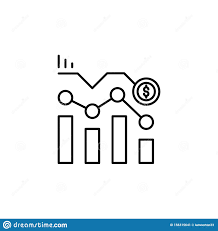 Chart Dollar Money Icon Simple Thin Line Outline Vector