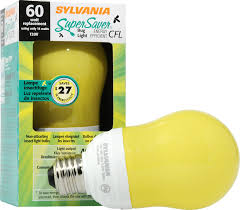 Sylvania Fluorescent Yellow Bug Lamp A19 Medium Base 120v Light Bulb 14w Equivalent 60w Single Bulb