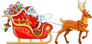 Santa in his sleigh clipart. Transparent Santa With Sleigh And Deer Clipart Santa Claus Vector Christmas Art Santa Sleigh
