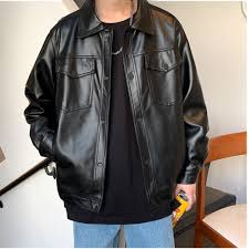 spring soft faux leather jacket mens