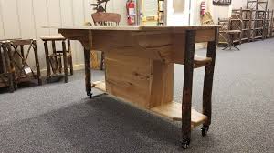 Custom islands;if the kitchen island drop leaf is large enough to support an island, contractors can build islands to customer specifications. Hickory Kitchen Island W Drop Leaf Ez Mountain Rustic Furniture
