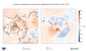 Surface Air Temperature For September 2019 Copernicus