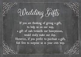 chalkboard wedding gift wish card from