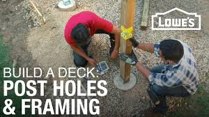 build a deck post holes and deck framing