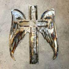 Winged Cross Wall Art Metal Art Cross