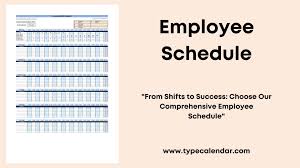 employee schedule template free work