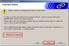 If on display appears accepted it is ready. Configure The Brother Machine For A Wireless Network With A Usb Cable Using The Wireless Setup Wizard On The Brother Installer Application Brother