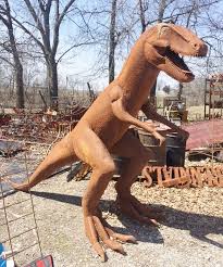 Metal T Rex Statue Recycled Metal Art