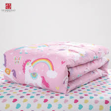 girls unicorn rainbow comforter set