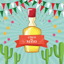 Mexico Cinco De Mayo Celebration Card With Cactus And Pennants