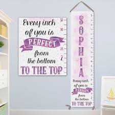 Purple Personalized Canvas Growth Chart Modern Growth Chart Personalized Baby Gift Girl Height Chart Growth Chart Girl Gc8000s