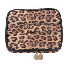 homemaxs cosmetic bag leopard printed makeup bag household travel bag cosmetic bag travel accessory size 19 5x23 5x2 5cm