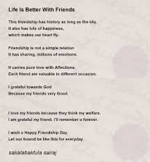 life is better with friends poem
