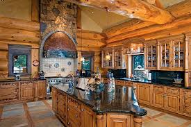 design a functioning log house kitchen