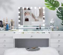 makeup vanity table desk w clear glass