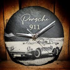 porsche 911 gift slate clock engraved