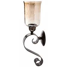 scroll metal wall sconce with hurricane