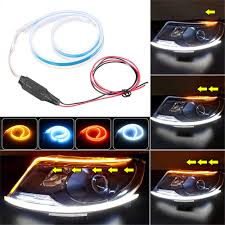 Switchback 60cm Car Led Strip Light Drl With Turn Signal White Red Blue Yellow Dual Color 10w Dc12v Sale Banggood Com