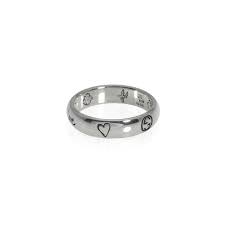 Gucci Blind For Love Sterling Silver Band Ring Ring Size