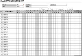 Class Attendance Sheet Exceltemplate Net