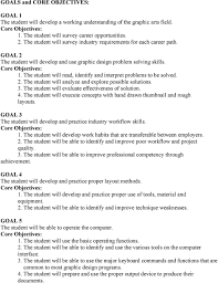 Graphic Design I Gt Essential Goals And Objectives Pdf