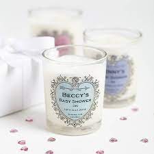 baby shower personalised candle favours