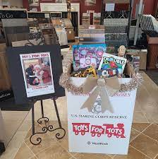donate toys for tots at floor decor