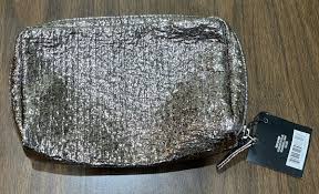 metallic makeup bag silver ebay