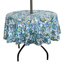 This round cover is designed to fit round patio tables with an umbrella hole and 6 patio chairs. Ufriday Paisley Flower Outdoor Tablecloth With Umbrella Hole Waterprrof Table Cover For Patio Table Cloth With Zipper Tablecloths Aliexpress