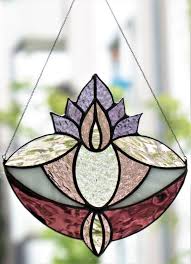 Lotus Flower Suncatcher Stained Glass