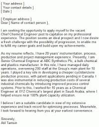 Chemical Process Engineer Cover Letter Sample For Fresh Graduate