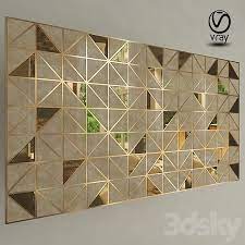 Wall Panel With Beige Marble And Mirror