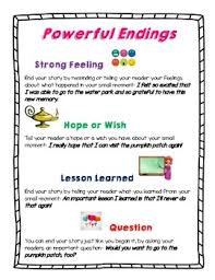Small Moments Powerful Endings Anchor Chart